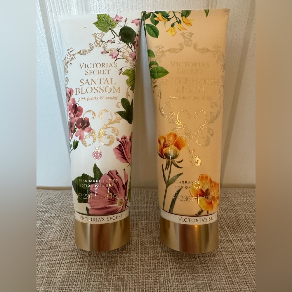 NWT Victoria's Secret Santal Blossom & Afternoon Light Fragrance Lotion Duo